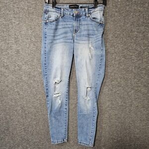 Kendall & Kylie The Kontour High Rise Skinny Medium Blue Distressed Jean Sz 3/26